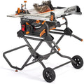 Evolution R10TBLX 10' Jobsite Table Saw with Wheeled Stand | Zero-Clearance Throat Plate | Dado Plate Included | 15A Motor | 26' Rip | 3-3/8' Cut | 0-45° Bevel | Precision Fence | Heavy Duty Portable