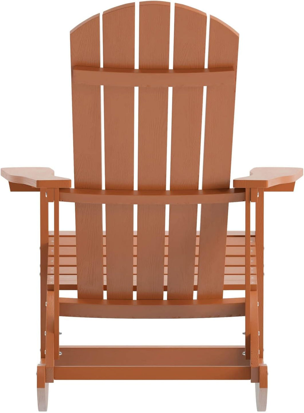 Flash Furniture Savannah Poly Resin Wood Adirondack Rocking Chair - All Weather Red Polystyrene - Stainless Steel Hardware - Set of 2