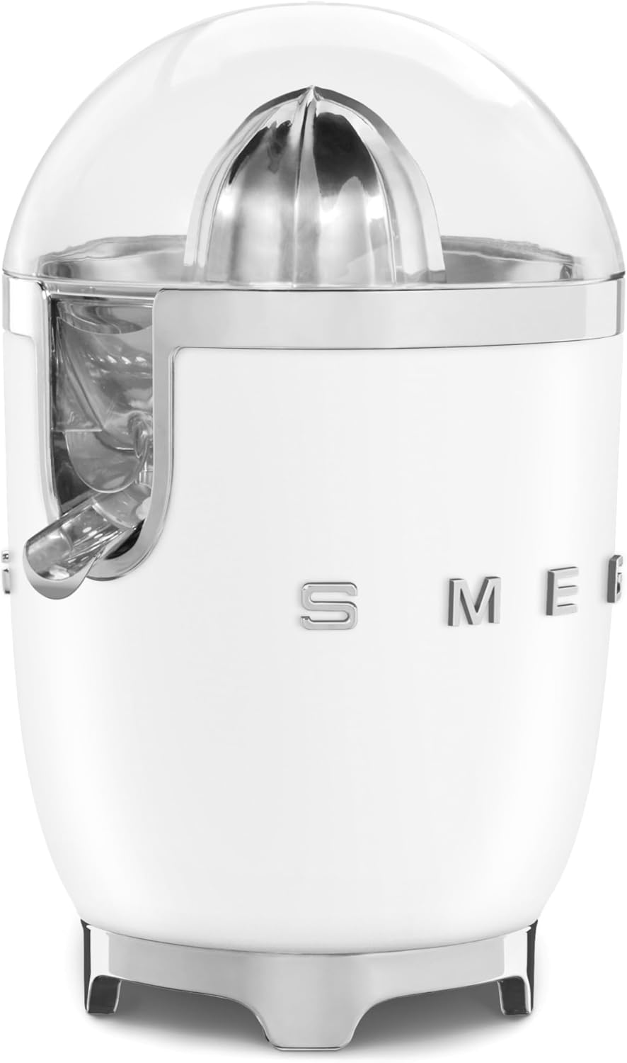 SMEG CJF11 Citrus Juicer – Retro Style Electric Juicer with Stainless Steel Reamer, Anti-Drip Spout & BPA-Free Dome Lid – Easy Clean, One-Touch Operation-White