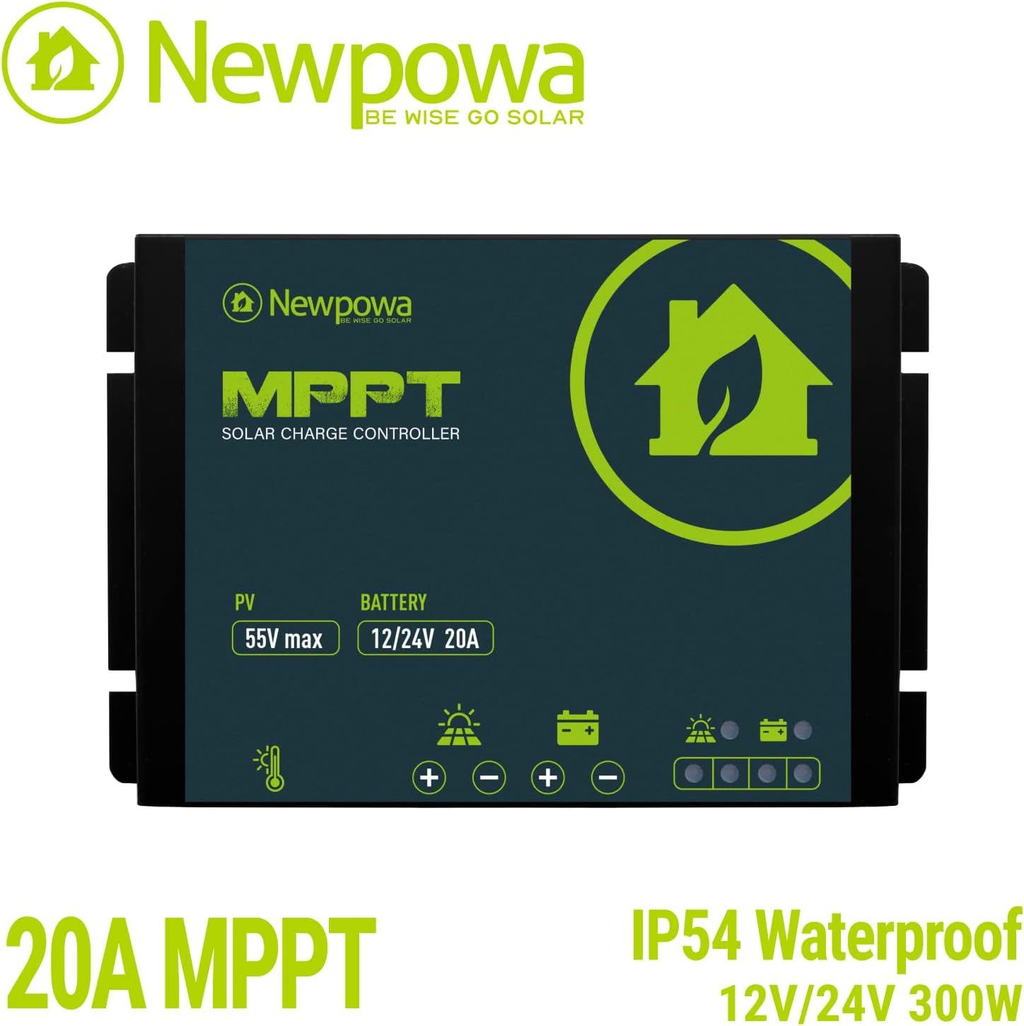 Newpowa 200W Portable Solar Panel Kit with Adjustable Kickstand Case,200Watt 12Volt Foldable Panel+20A MPPT Controller+20FT Controller Cable+20ft 12AWG