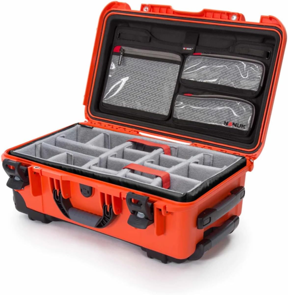 NANUK 935 Pro Photo Kit – Waterproof Travel Camera Hard Case with Padded Dividers and Wheels, 22' x 14' x 9' - Dustproof and Impact Resistant, Airline Carry-On Approved – Orange