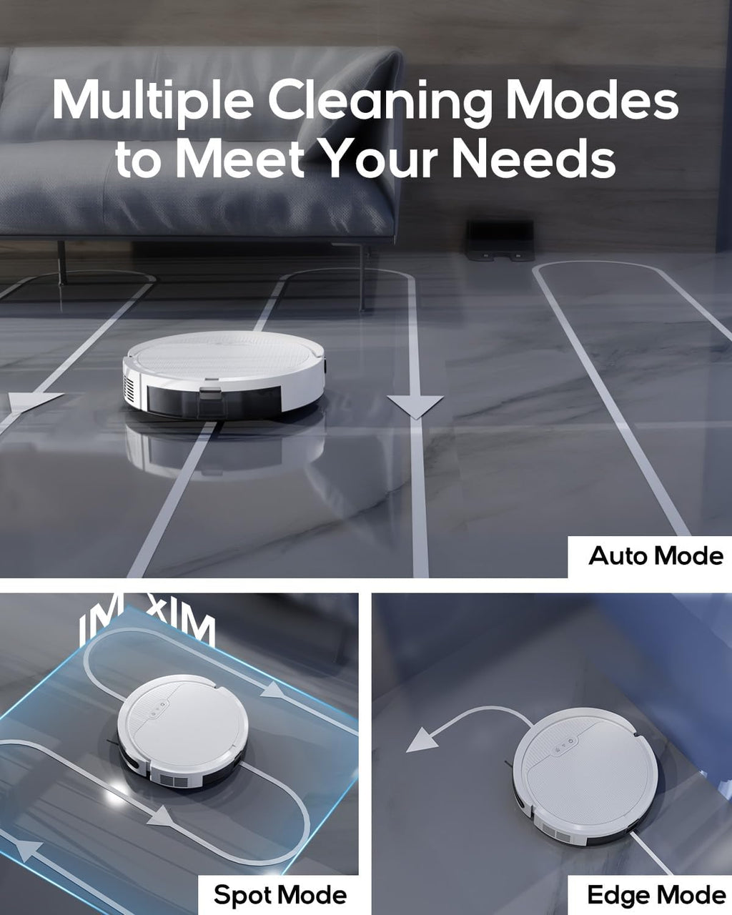 V3 Robot Vacuum and Mop Combo，3 in 1 Robot Vacuum 5000Pa Suction, Works with 2.4G WiFi/Alexa/App/Remote Control, Schedule Cleaning, Automatic Self-Charging, Ideal for Pet Hair, Hard Floor and Carpet
