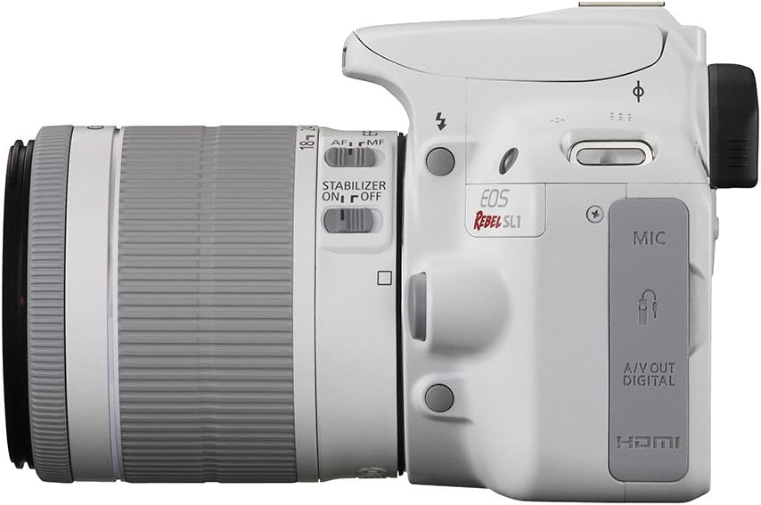 Canon EOS Rebel SL1 Digital SLR with EF-S 18-55mm is STM Lens (White)