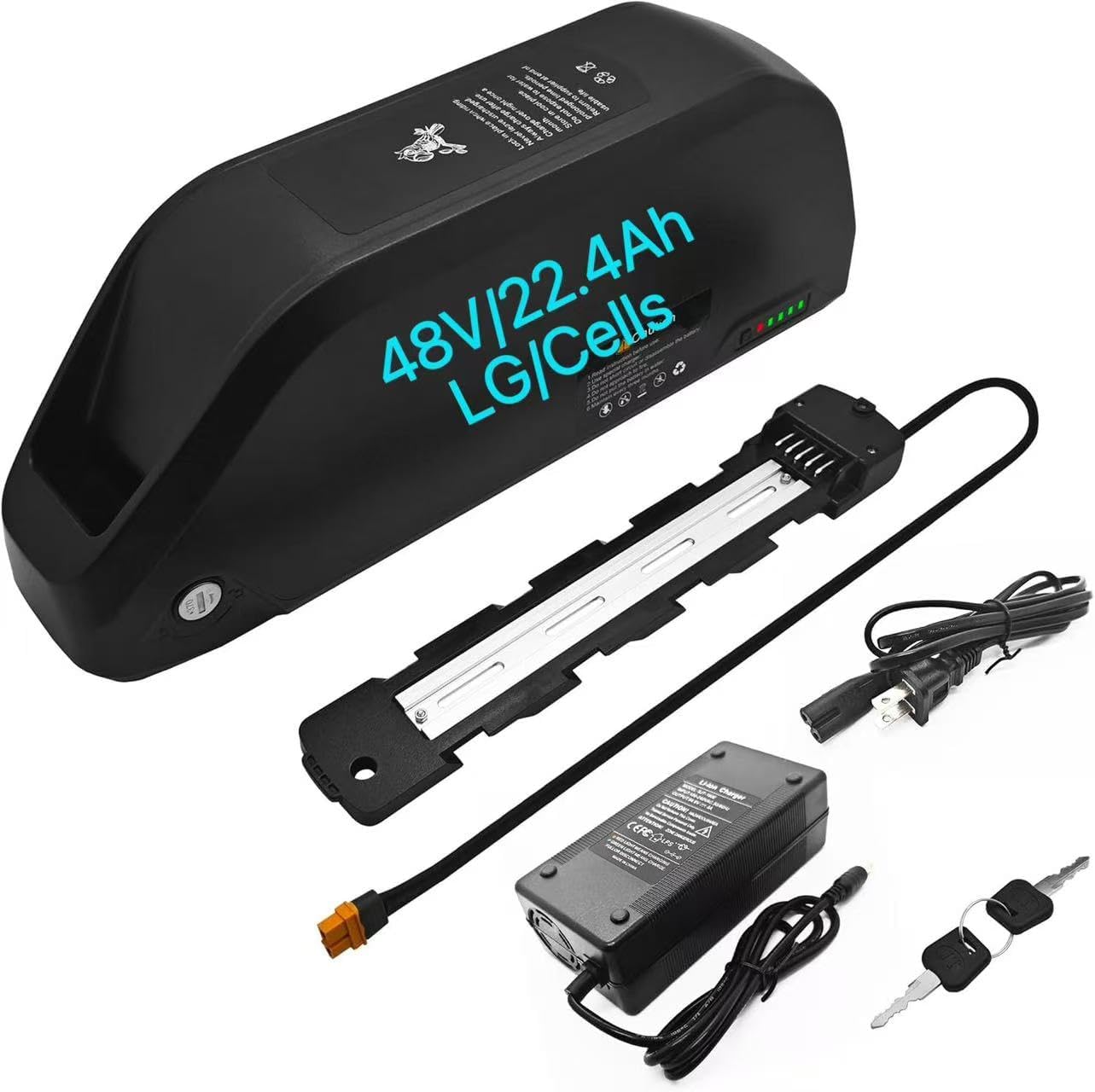 22.4AH Electric Bike Lithium Battery, Removable Ebike Battery with 3A Charger 48V Electric Bicycle Battery Pack with Waterproof Holder for 250W-2000W Motors