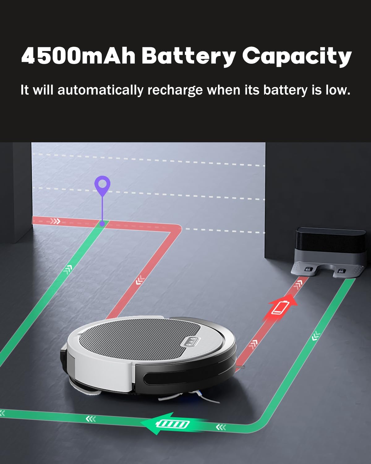 V3 2 in 1 Robot Vacuum and Mop Combo，5000Pa Suction, Works with 2.4G WiFi/Alexa/App/Remote Control, Schedule Cleaning, Automatic Self-Charging, Ideal for Pet Hair, Hard Floor and Carpet