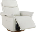 CHITA Genuine Leather Power Recliner Chair, Electric Triple-Motor Swivel Glider Nursery Rocking Chair with Adjustable Power Headrest and Lumbar Support, GREENGARD Gold Certified, Creamy Grey