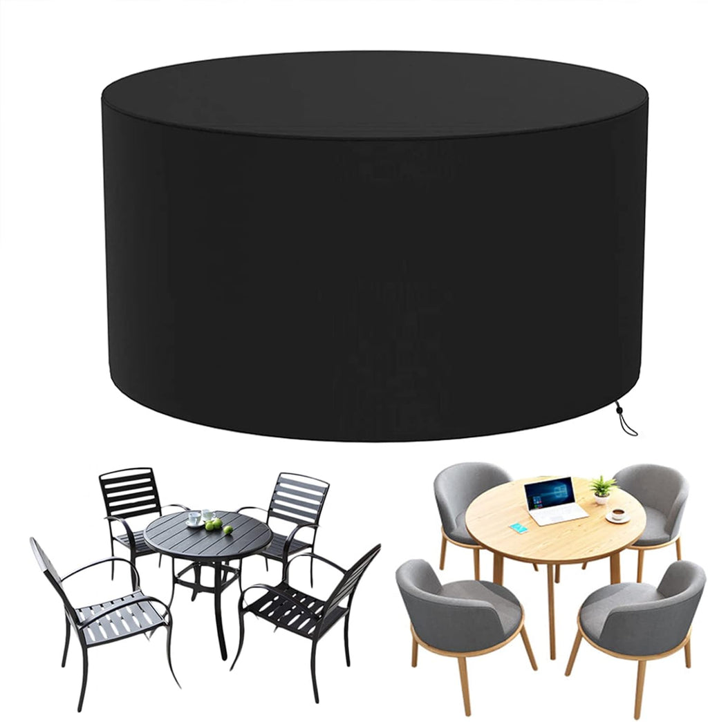 Outdoor Patio Furniture Covers 110' D x 43' H, Dust Proof Furniture Protective Cover, Round Dining Table and Chairs Set Cover, Heavy Duty Gas BBQ Grill Cover (280x110cm)