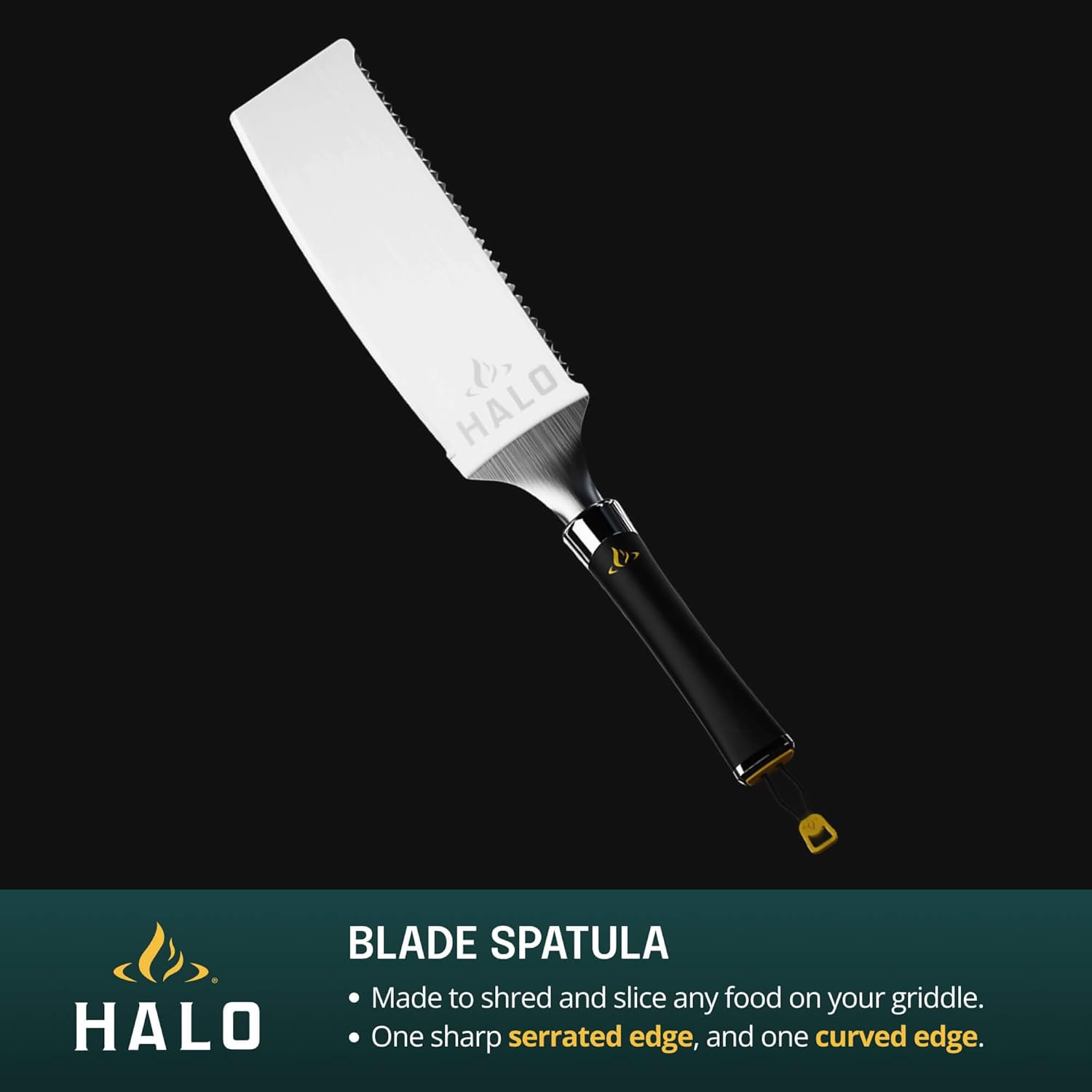 HALO Elite 8-Piece Ultimate Griddle Kit | 2 Scoop Spatulas, 2 Spatulas, Scraper Squeegee, Tongs, 2 Squeeze Bottles | Stainless Steel Accessories with Magnetic Handles | HZ-3025