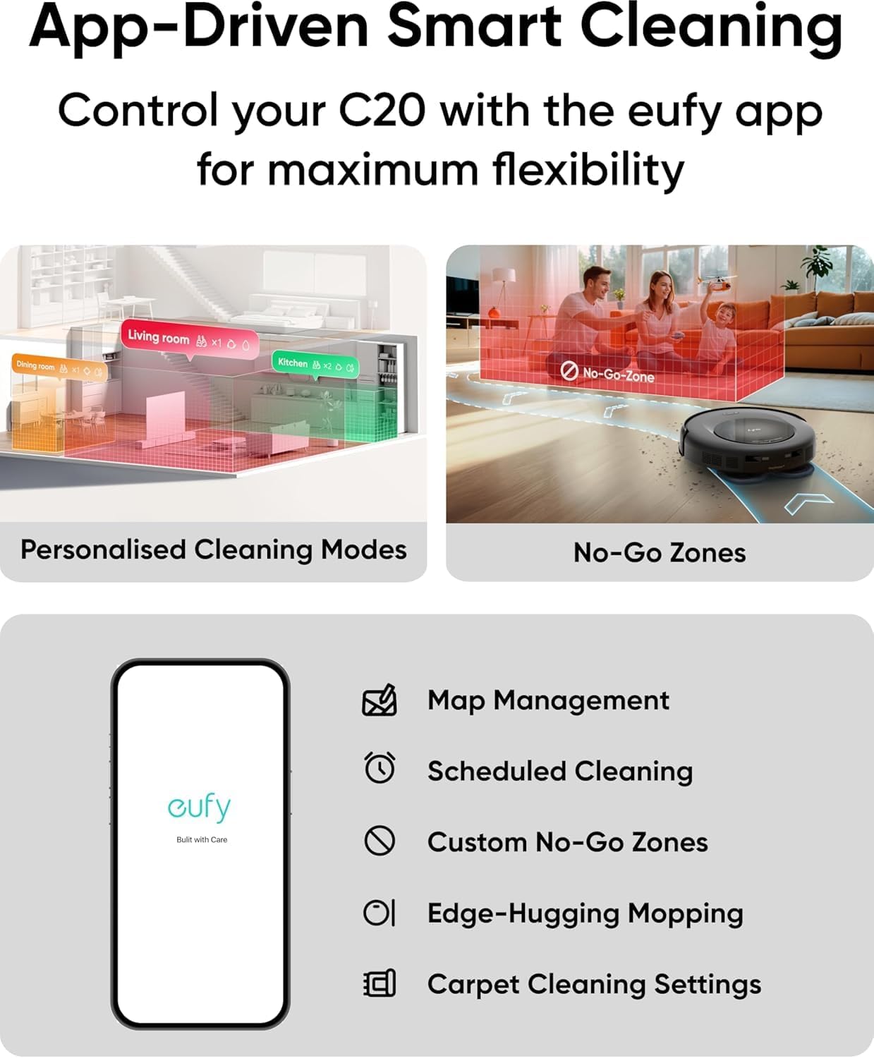 eufy Robot Vacuum Omni C20, Robot Vacuum and Mop Combo + Official RoboVac Hard Floor Cleaning Solution
