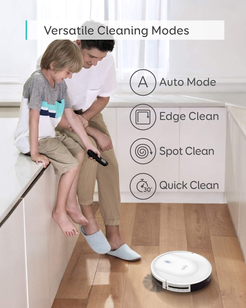 eufy Robot Vacuum 11S MAX, Super-Thin,Powerful Suction, Quiet, Self-Charging Robotic Vacuum Cleaner, Cleans Hard Floors to Medium-Pile Carpets, White