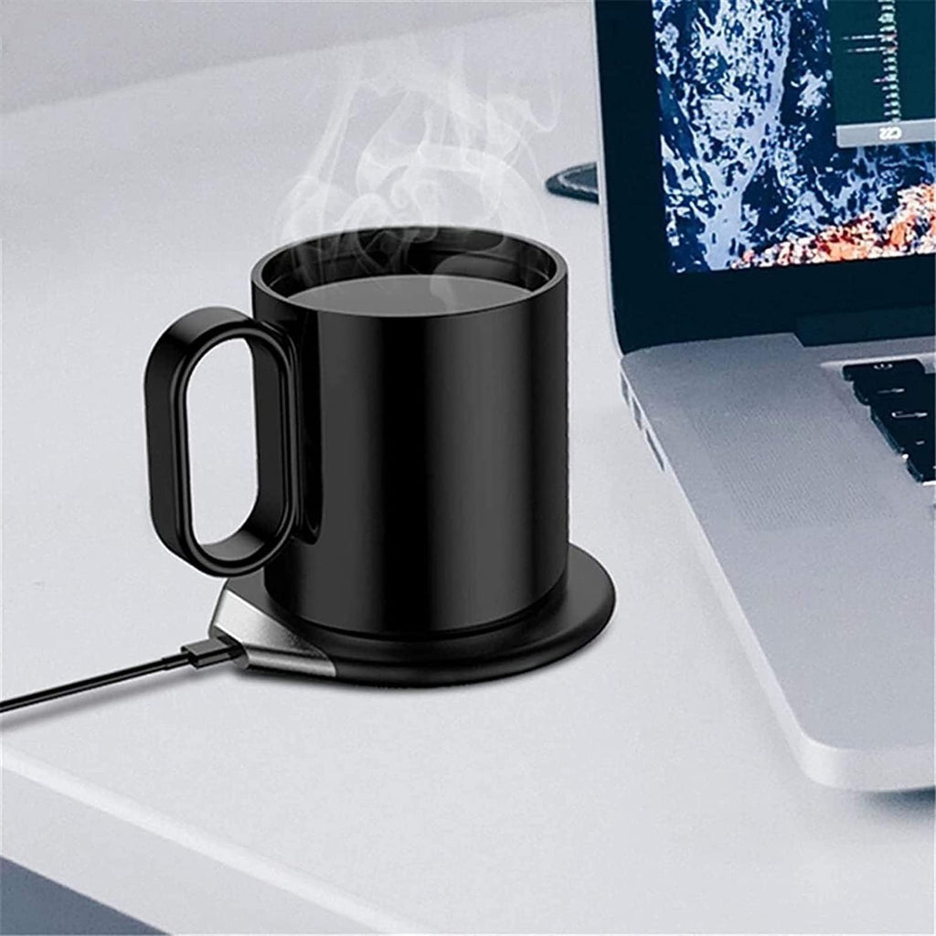 Coffee Mug Warmer Electric Coffee Warmer for Home Office for Warming Coffee Beverage Milk Tea and Hot Chocolate Wireless Heating Cup (Color : White)