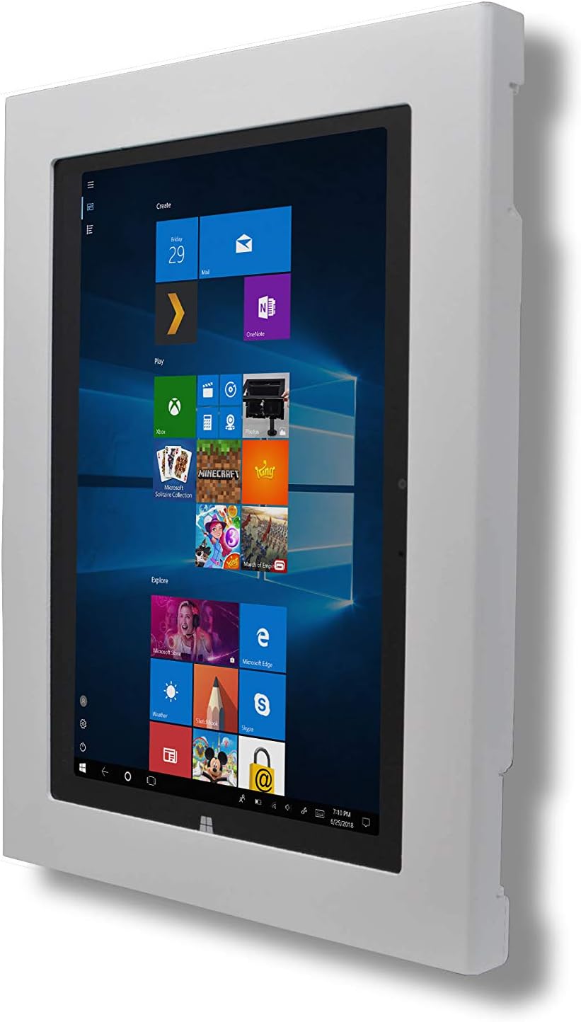 Locking Security Metal Case for Amazon Fire HD 10 2019 Used as Kiosk, POS, Store, Show Display (White, VESA & Wall Mount)