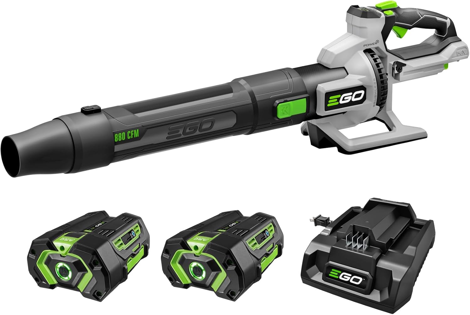 EGO Power+ Leaf Blower, Cordless Electric 880 CFM, Includes (2) 56V 4.0Ah Batteries and Charger - LB8803-2