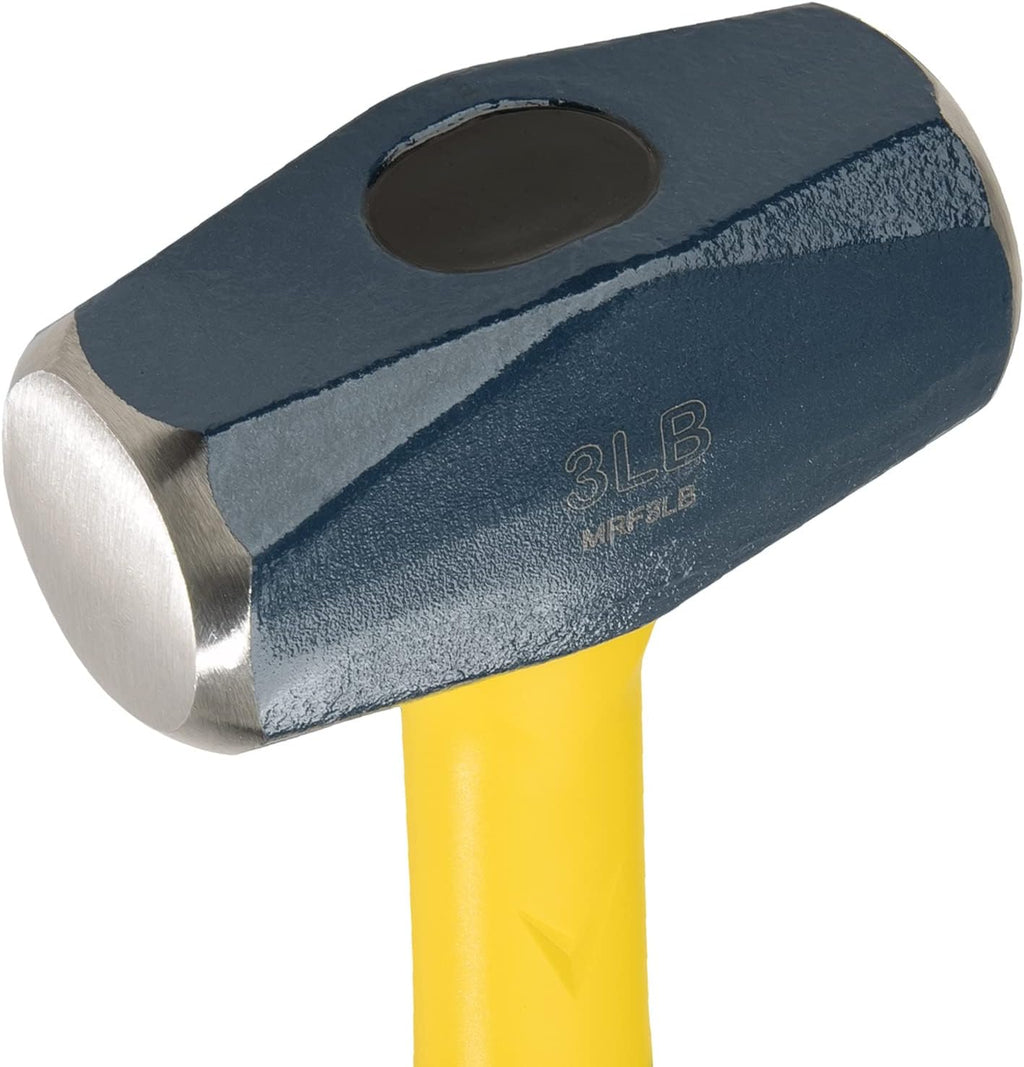 ESTWING Sure Strike Drilling/Crack Hammer - 3-Pound Sledge with Fiberglass Handle & No-Slip Cushion Grip - MRF3LB,(Pack of 12)