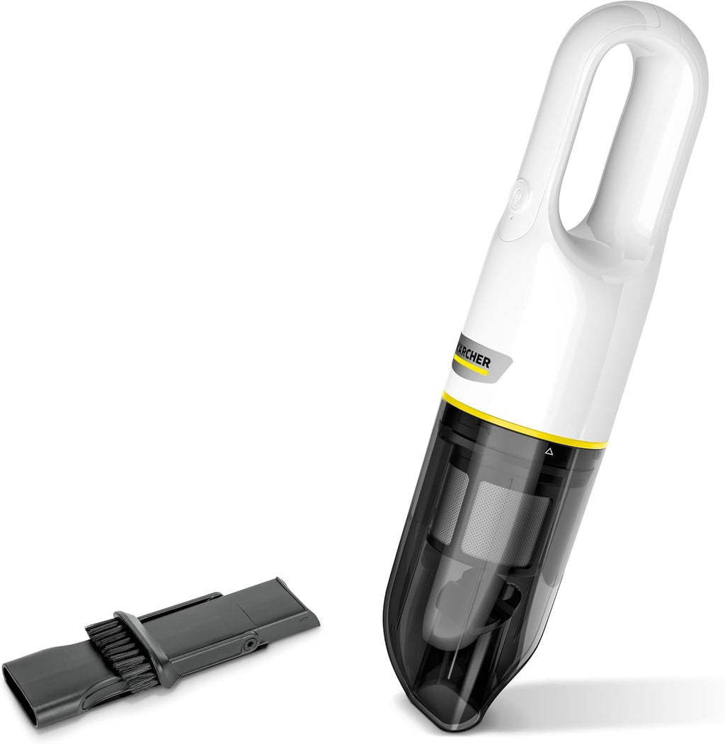 Kärcher CVH 2 Handheld Vacuum Cleaner, Double Filtration System incl. a HEPA 12 Filter, 2-in-1 Crevice Nozzle, Cordless, Weighs only 1.4 pounds, USB Charger