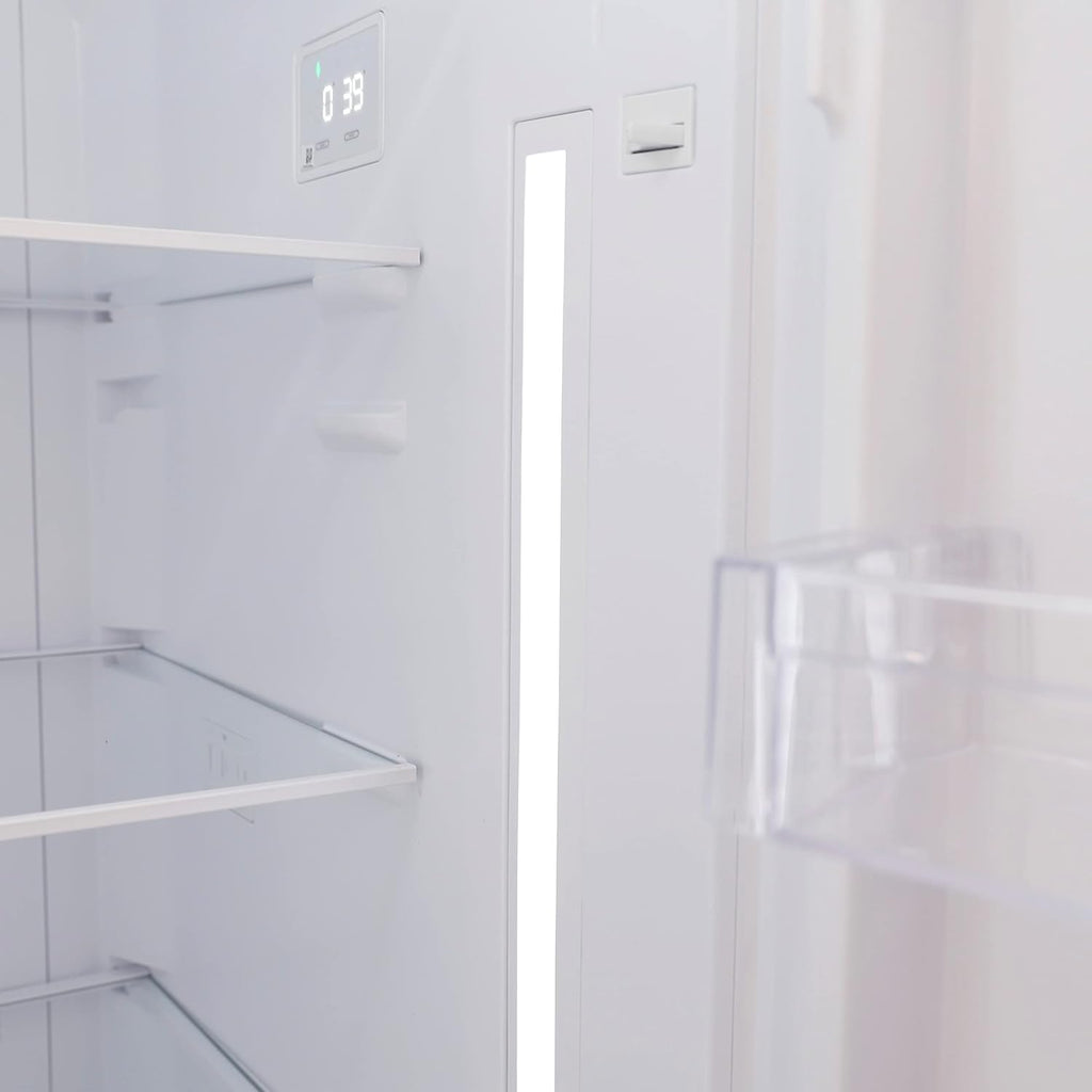 Avanti Apartment Refrigerator Freestanding Dual Door Design Fridge with Top Freezer, Adjustable Temperature Control and Frost Free Defrost, for Condo, House, Small Kitchen Use, 14.3-Cu.Ft, Metallic