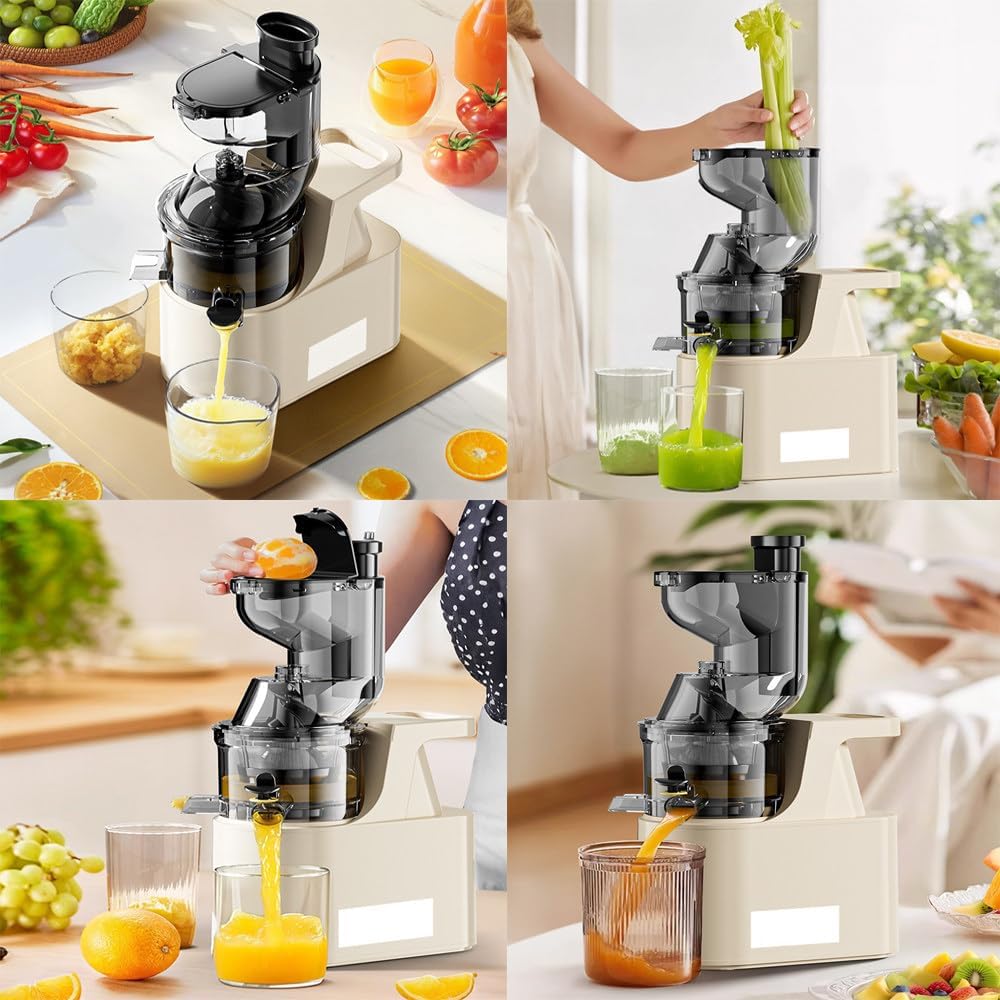 Centrifugal Juicer,Juice Extractor Machine Vegetable And Fruit,2.76 Inch Feed Trough,Whole Fruit Without Cutting,97% Pure Juice,300W Slow Masticating Juicer,Easy To Clean