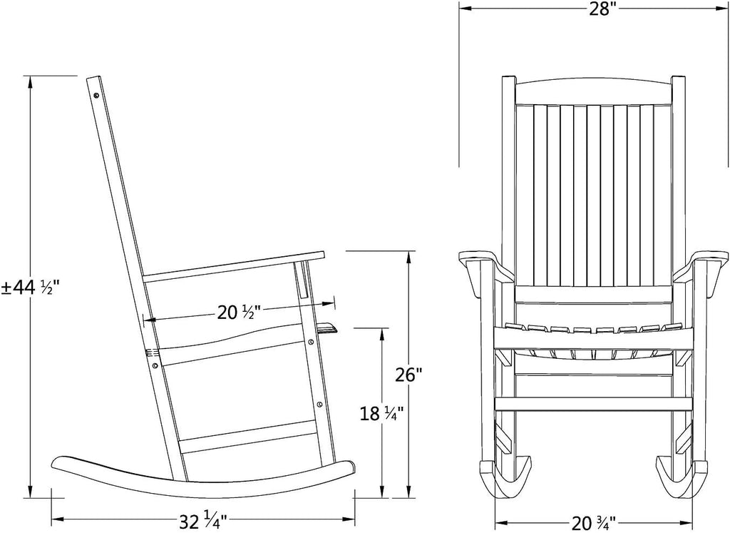 Cambridge Casual Brookside Teak Outdoor Rocking Chair Set of 2, Natural Teak