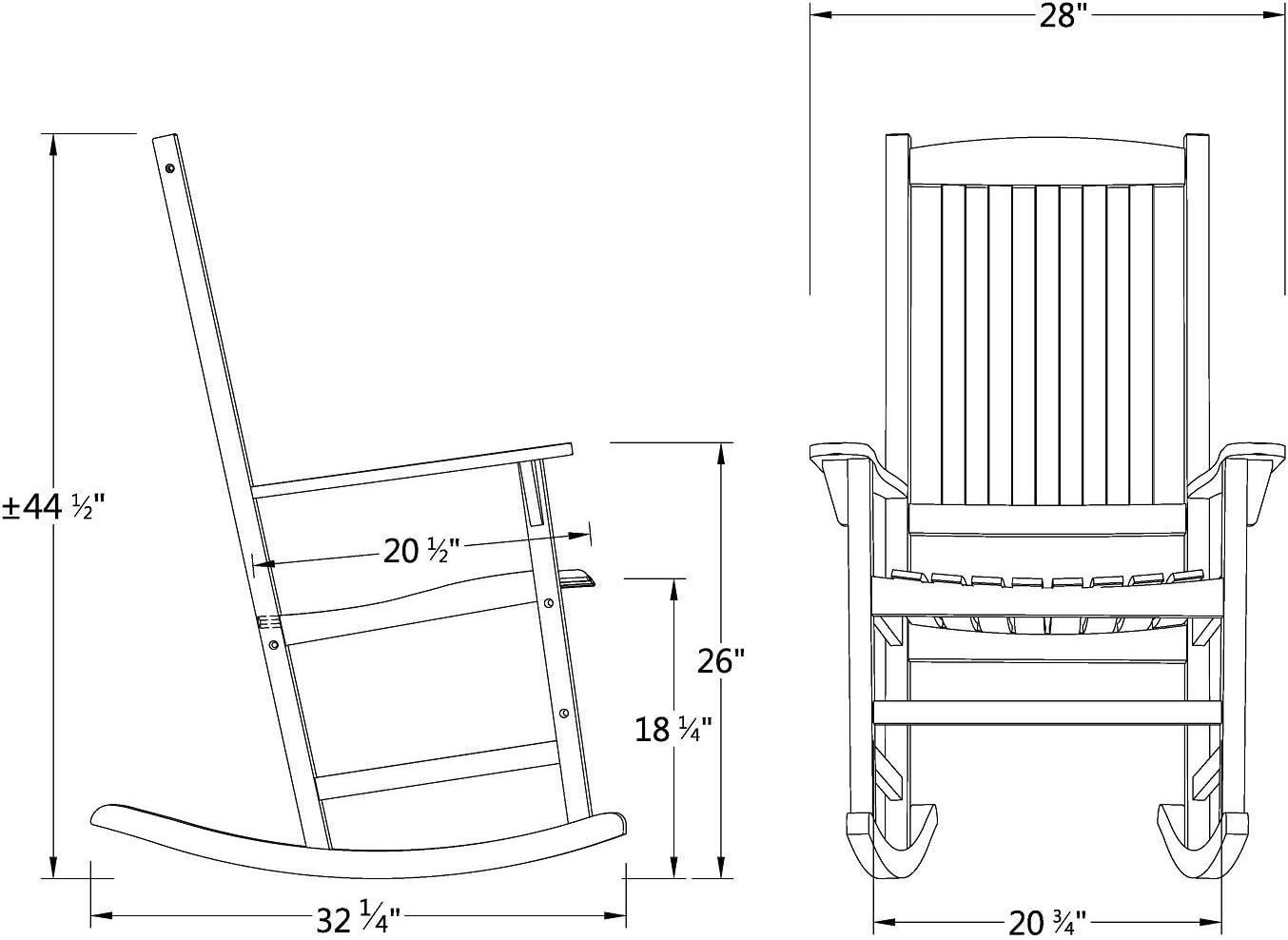 Cambridge Casual Brookside Teak Outdoor Rocking Chair Set of 2, Natural Teak