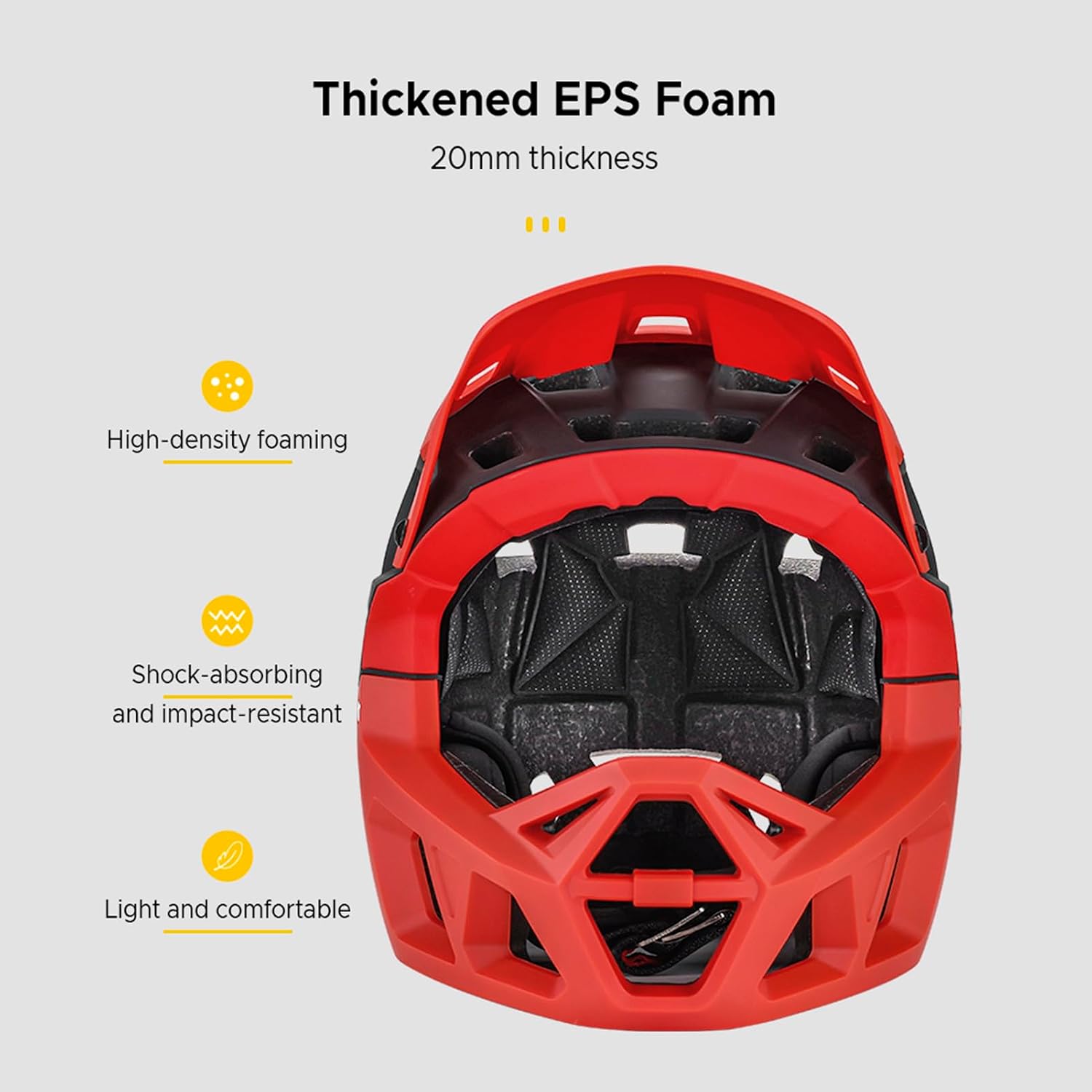 Lixada Adult Bike Helmet, Full Face Mountain Bike Helmet Lightweight Bicycle Helmet with Pads & Visor, Comfort Cycling Helmet Racing Downhill MTB Helmet for Men Women