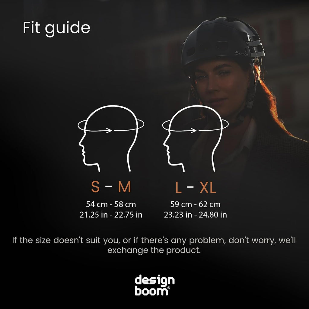 Overade Plixi Foldable Helmet - for Bike, Kick Scooter, e-Bike - Volume Divided by 3 when Folded- Same Protection as Classic Helmet