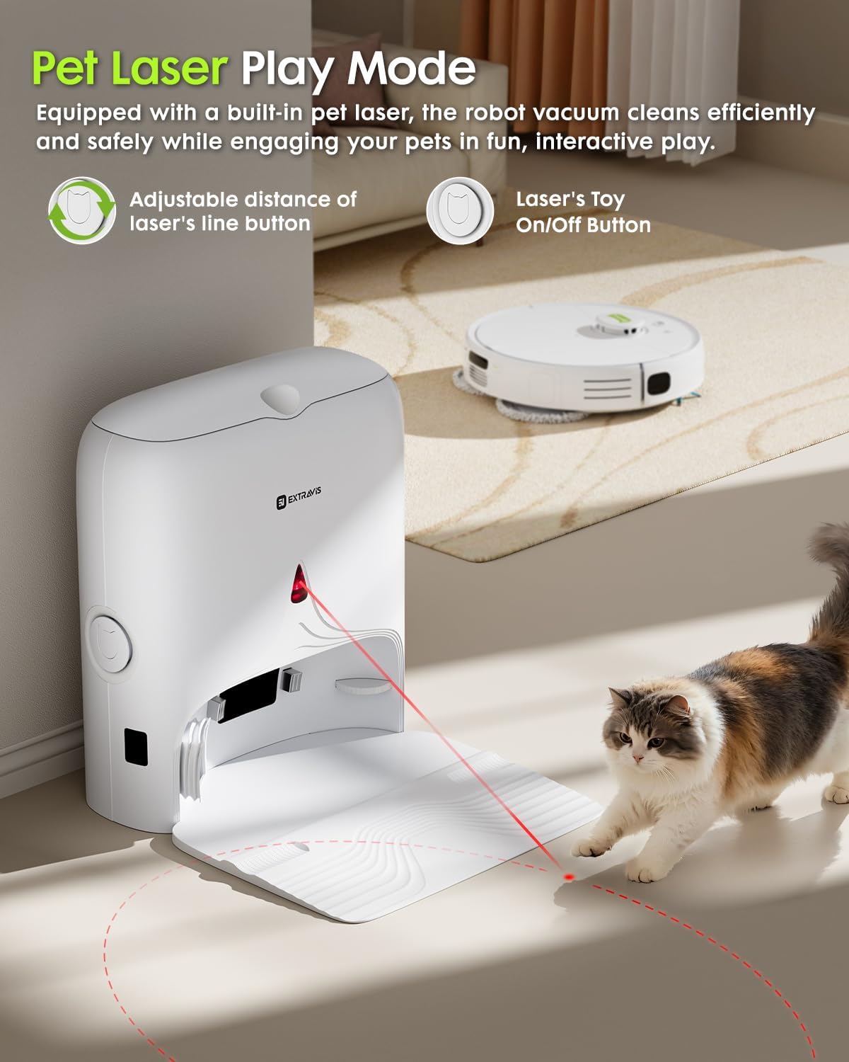 V5 PRO Robot Vacuum and Mop Combo, 10000Pa Suction, Self-Emptying Station, LDS Laser Navigation, Tangle-Free Brush for Pet Hair, Deodorizing Spray, Liftable Mop