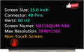 LCD Replacement NE156QUM-N6A MNF601EA1-1 NE156QUM-N6C NE156QUM-N66 B156ZAN04.2 LQ156D1JW42 B156ZAN03.3 B156ZAN03.0 Non-Touch Screen Display Panel 15.6' 40 Pins 60 Hz UHD 3840 * 2160