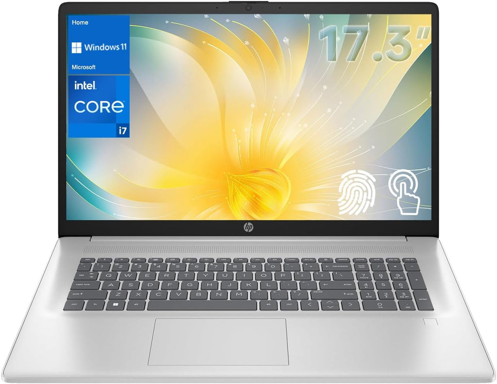 HP 2025 Latest Premium Laptop, 17.3' HD+ Touchscreen, 13th Gen Intel Core i7-1355U (> R5 7430U) High-Performance Tier Processor, 32GB RAM, 2TB PCIe SSD, FP Reader, Wi-Fi 6, Windows 11 Home
