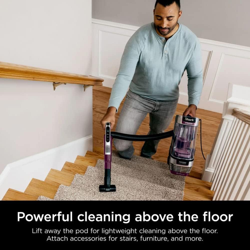 Shark AZ3000 Stratos Powered Lift-Away Upright Vacuum with DuoClean PowerFins HairPro, Self-Cleaning Brushroll Odor Neutralizer TechnologyQ (Renewed)