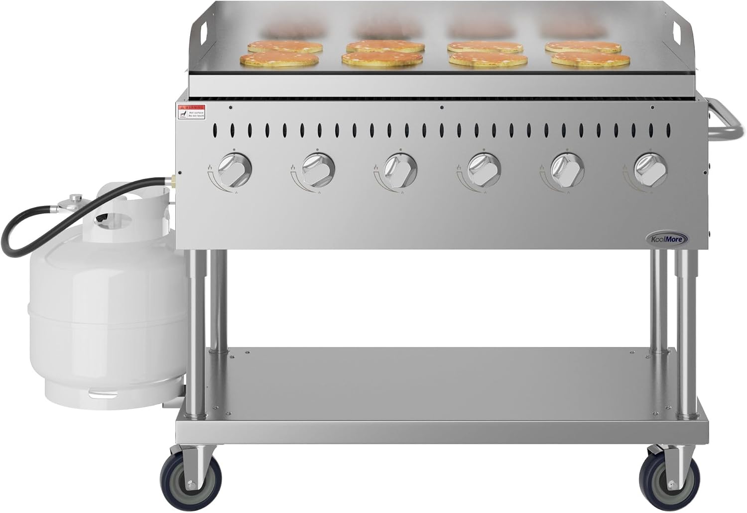 48 in. Commercial Outdoor Propane Gas Grill with Griddle, ETL Listed in Stainless-Steel (CGKIT4-48G)