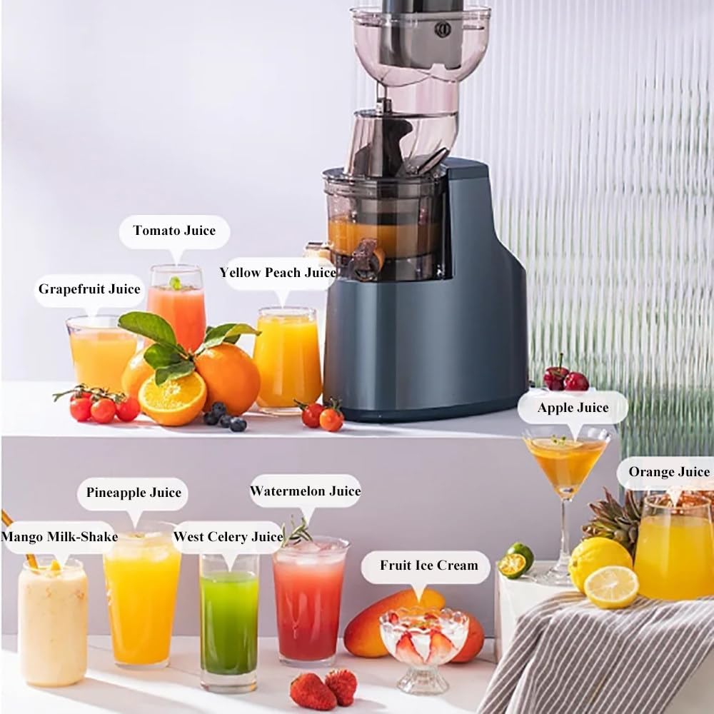 150w Centrifugal Juicer Large,Cold Press Juicer With 3.54 Inch Feed Chute,Plug-In Design,360° Self Feeding Professional Masticating Juicer,For Whole Fruit,Easy To Clean