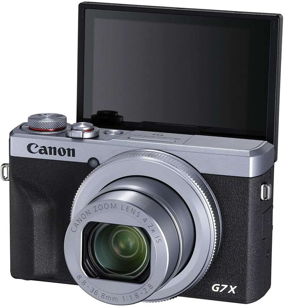 Canon PowerShot G7 X Mark III Digital Camera (Silver) (3638C001) + 64GB Memory Card + Card Reader + Case + Flex Tripod + Memory Wallet + Cap Keeper + Cleaning Kit
