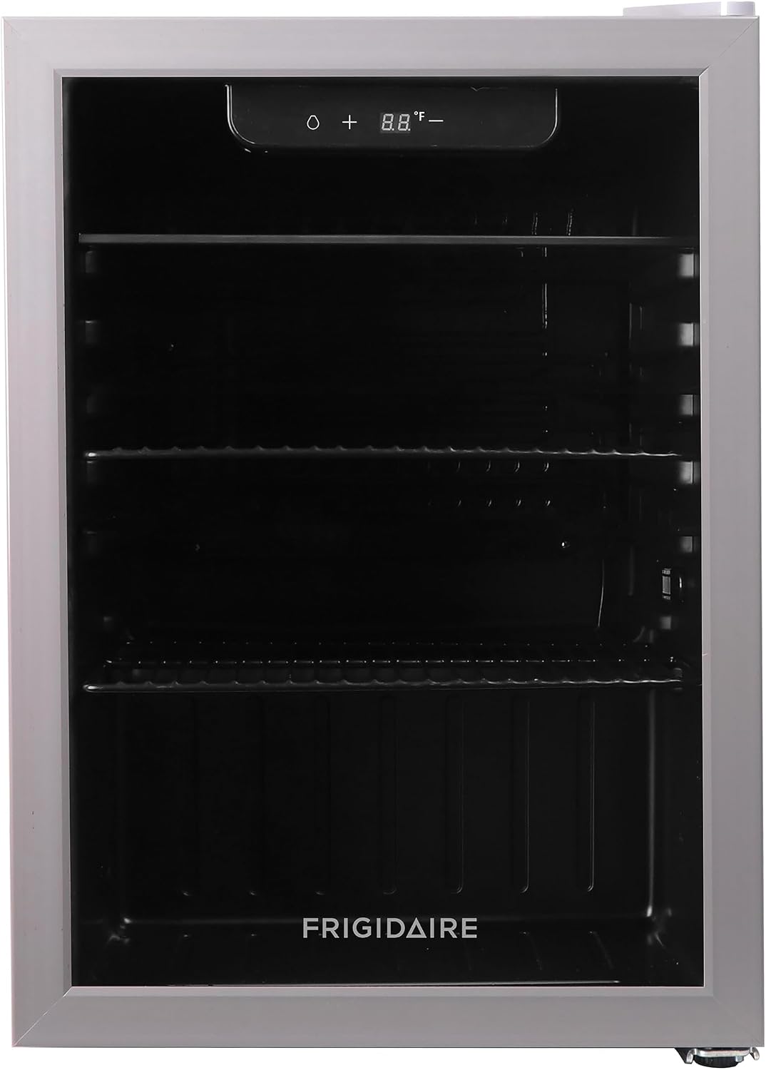 Frigidaire EFMIS9000AMZ, Beverage Fridge Refrigerator with Glass Door, Compact Mini Fridge with Digital Temperature Control Fits 88 Cans or 25 Bottles, 74L Capacity - 19.29'D x 25'W x 17.51'H, Silver