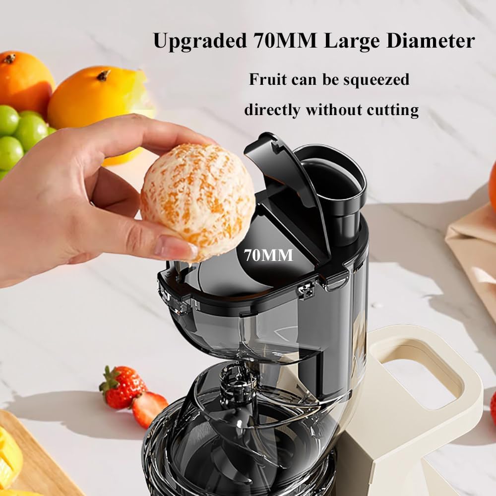 Centrifugal Juicer,Juice Extractor Machine Vegetable And Fruit,2.76 Inch Feed Trough,Whole Fruit Without Cutting,97% Pure Juice,300W Slow Masticating Juicer,Easy To Clean