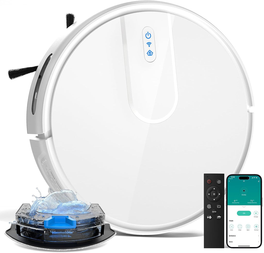 VIPSUN Robot Vacuum and Mop Cleaner with 4500Pa Suction, Advanced 3D Obstacle Avoidance, Next-Generation Smart APP & Voice Control Robotic Vacuum, Automatic Aspirdora for Pet Hair, Home Hard Floor