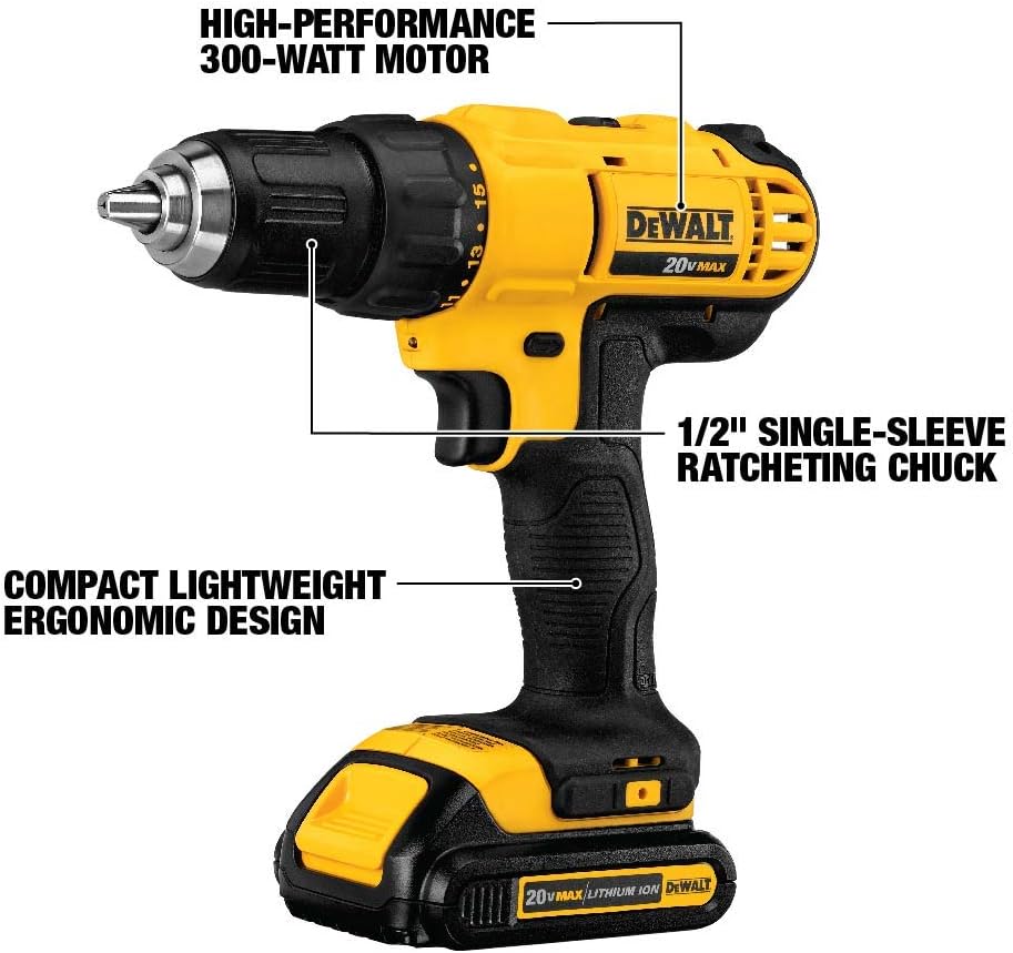 DEWALT 20V MAX Power Tool Combo Kit, 4-Tool Cordless Power Tool Set with 2 Batteries and Charger (DCK444C2)