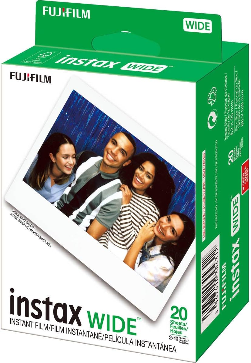 Fujifilm Instax Wide Instant Films for Fuji Instax Wide 210 200 100 300, Pack of 5