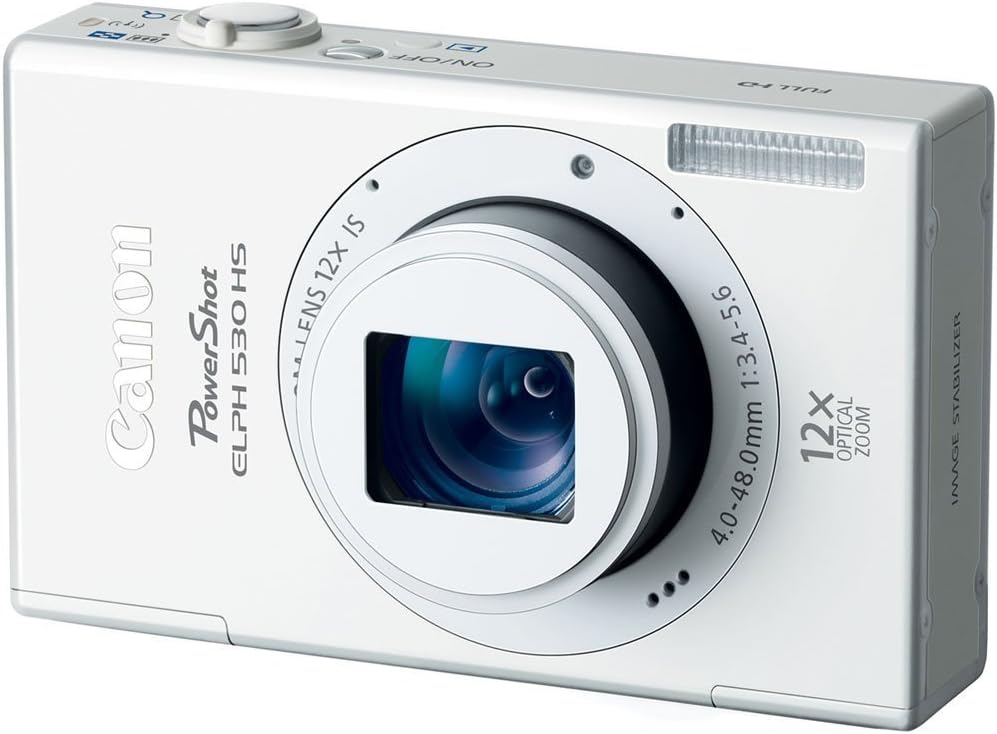Canon PowerShot ELPH 530 HS 10.1 MP Wi-Fi Enabled CMOS Digital Camera with 12x Optical Image Stabilized Zoom 28mm Wide-Angle Lens with 1080p Full HD Video and 3.2-Inch Touch Panel LCD (White)