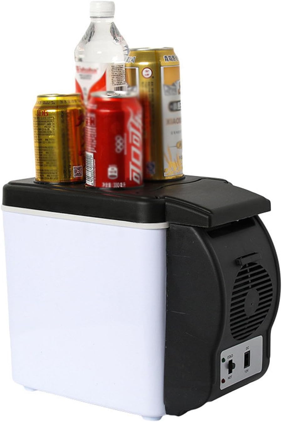 Mini Fridge,12V DC Portable Thermoelectric Cooler and Warmer 6L Little Tiny Refrigerator Electric Cooler for Skincare, Beverage, Food, Home, Office and Car