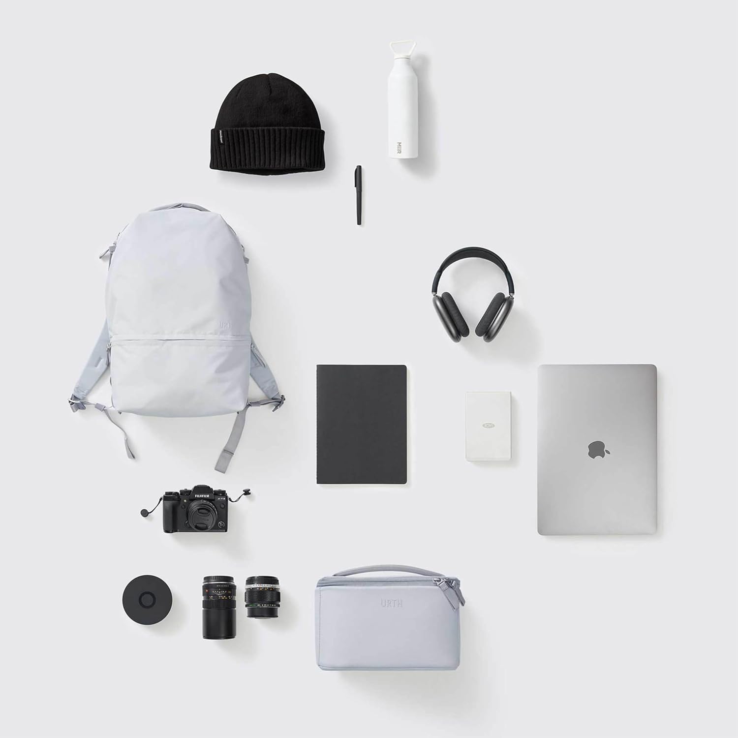 Urth Arkose 20L Modular Backpack + 3.7L Camera Insert - Water Resistant, Anti-Theft, Recycled Bag for DSLR/SLR/Mirrorless, 13-16 Inch Laptop in Ash Grey