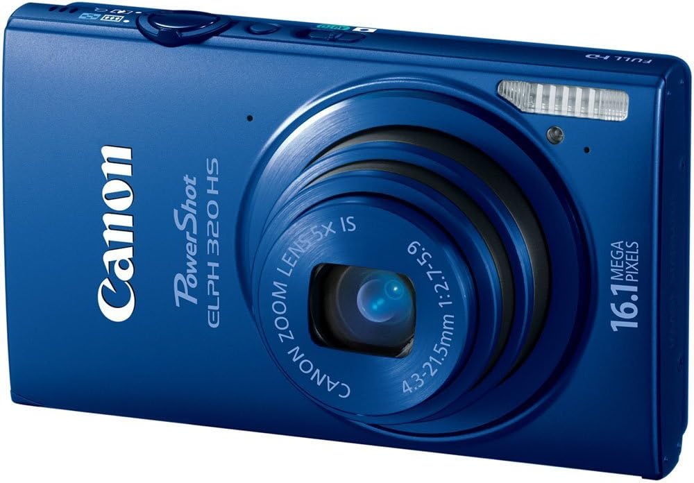 Canon PowerShot ELPH 320 HS 16.1 MP Wi-Fi Enabled CMOS Digital Camera with 5X Zoom 24mm Wide-Angle Lens with 1080p Full HD Video and 3.2-Inch Touch Panel LCD (Blue)