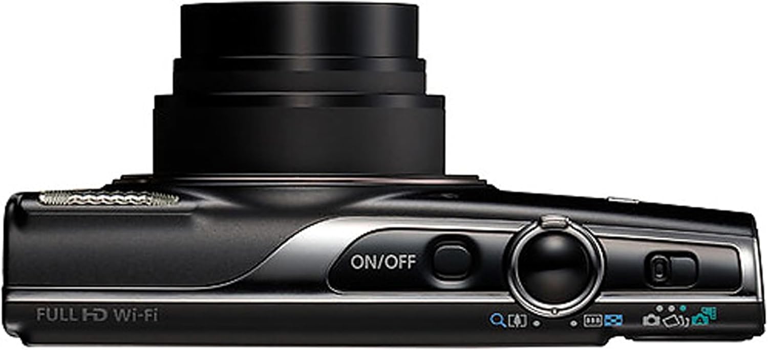 Canon PowerShot IXY 650 (ELPH 360) HS Digital Camera (Black) + 64GB Memory + Spare Batteries, Case, Grip, Software Pack (Power Bundle) (Renewed)