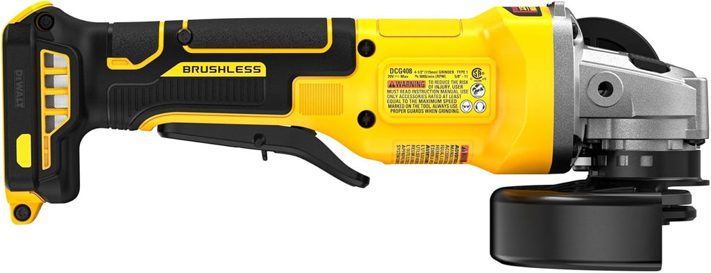 DEWALT 20V MAX Cordless 4 1/2 Inch Paddle-Switch Grinder, Bare Tool Only (DCG408B)