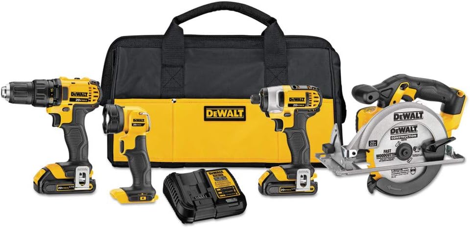 DEWALT 20V MAX Combo Kit, Compact 4-Tool (DCK421D2)