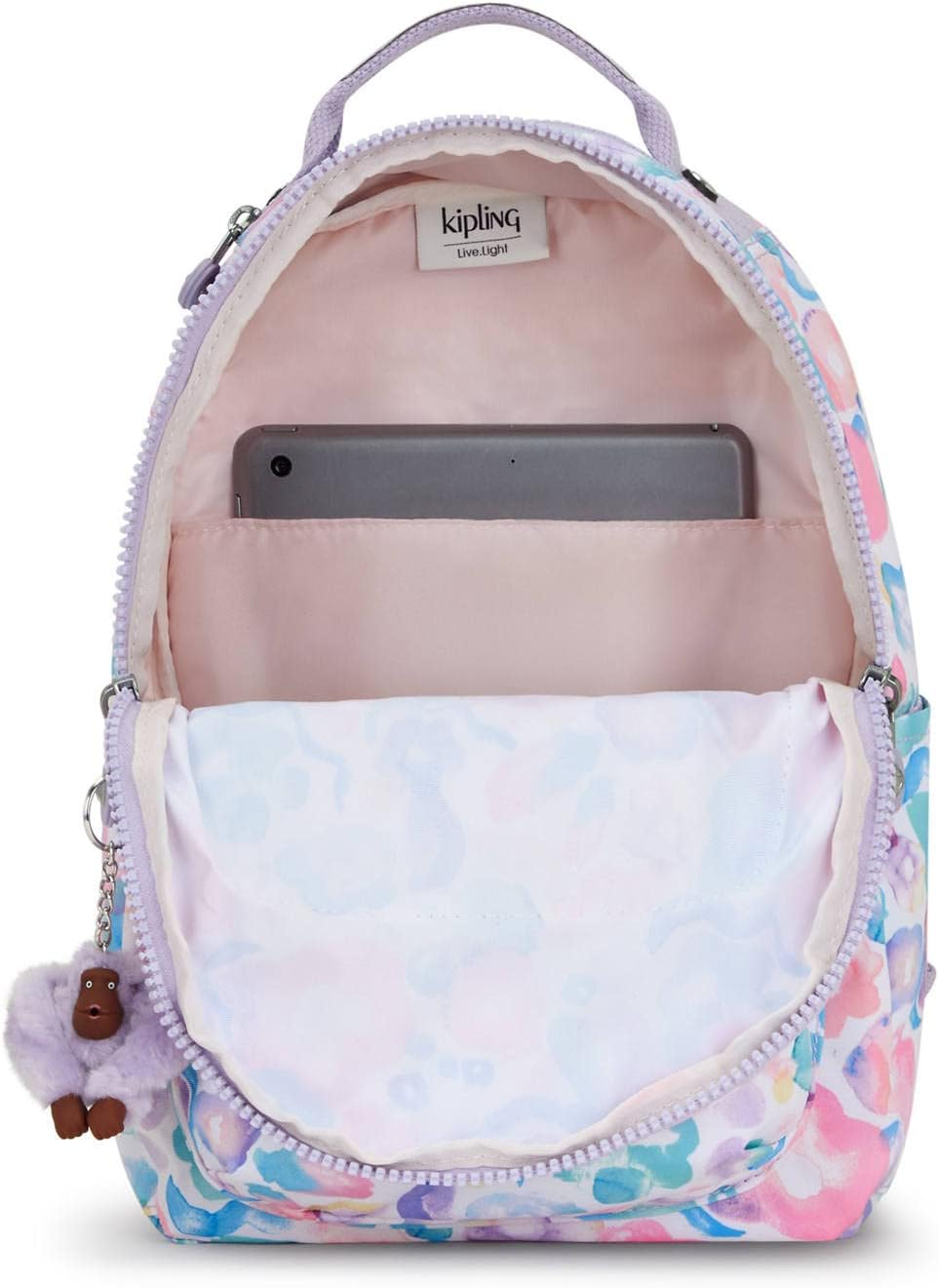 Kipling Seoul Small Tablet Backpack Aqua Flowers One Size