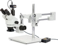 AmScope - 3.5X-180X Trinocular Stereo Microscope with 4-Zone 144-LED Ring Light and 10MP Camera - SM-4TZZ-144A-10M
