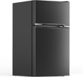 Electactic 3.1 Cu.Ft Mini Fridge with Freezer, 2 Door Compact Refrigerator, Mini Fridge with Adjustable Removable Glass Shelves for Bedroom, Office, Dorm or Apartment, Black