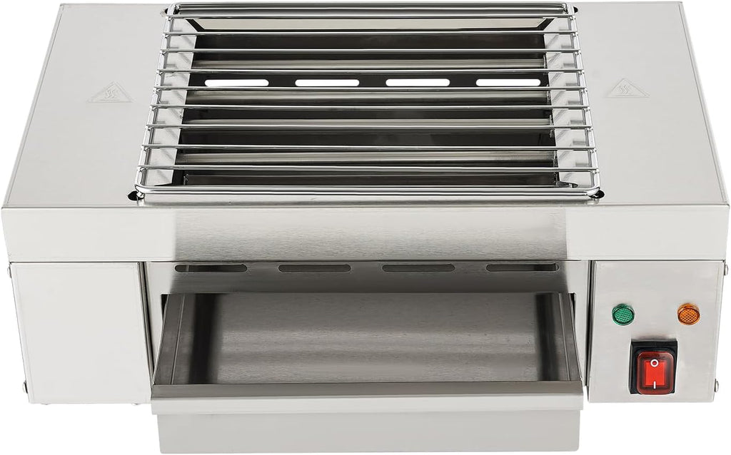 Electric Indoor Outdoor Grill 1500W Countertop BBQ Grill Removable Smokeless Grill Barbecue Oven Grill, Stainless Steel Drip Tray, Temperature Adjustment for Party Cooking Home Commercial