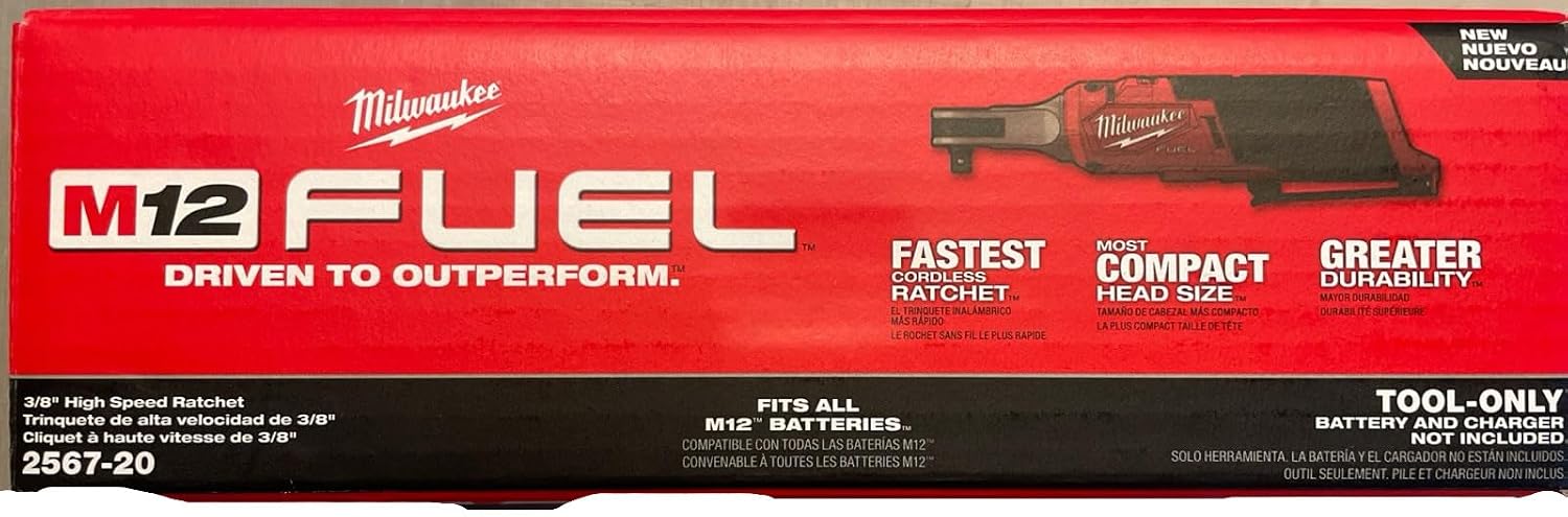 Milwaukee M12 Fuel 3/8' High Speed Cordless Ratchet - No Battery, No Charger, Bare Tool Only