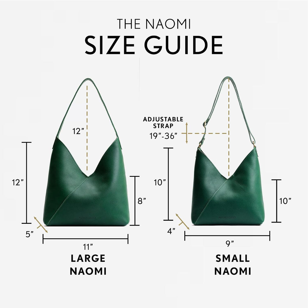 Portland Leather Goods Naomi Shoulder Bag – Handmade Slouchy Bag with Adjustable Crossbody Strap & Secure Magnetic Closure